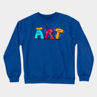 Sick Art Funny Original Clever Pun Artsy Artistic Funny Cartoon Crewneck Sweatshirt